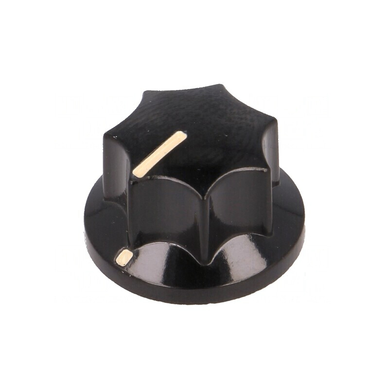 Buton rotativ bachelită cu indicator Ø6mm Ø15x12,3mm | Electronic-mag.ro | Componente Electronice
