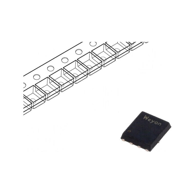 Tranzistor N-MOSFET unipolar PDFN5060-8 asimetric x2 | Electronic-mag.ro | Componente Electronice