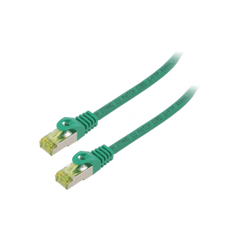 Patch cord S/FTP 6a 0,25m verde LSZH 27AWG | Electronic-mag.ro | Componente Electronice