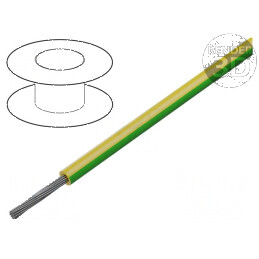 Cablu SiF 1x2,5mm2 cu litat din cupru, silicon verde-galben, temperatură -60 până la 180°C | Electronic-mag.ro | Componente Elec