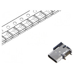 Conector USB C soclu SMT 16 PIN lateral 90° | Electronic-mag.ro | Componente Electronice
