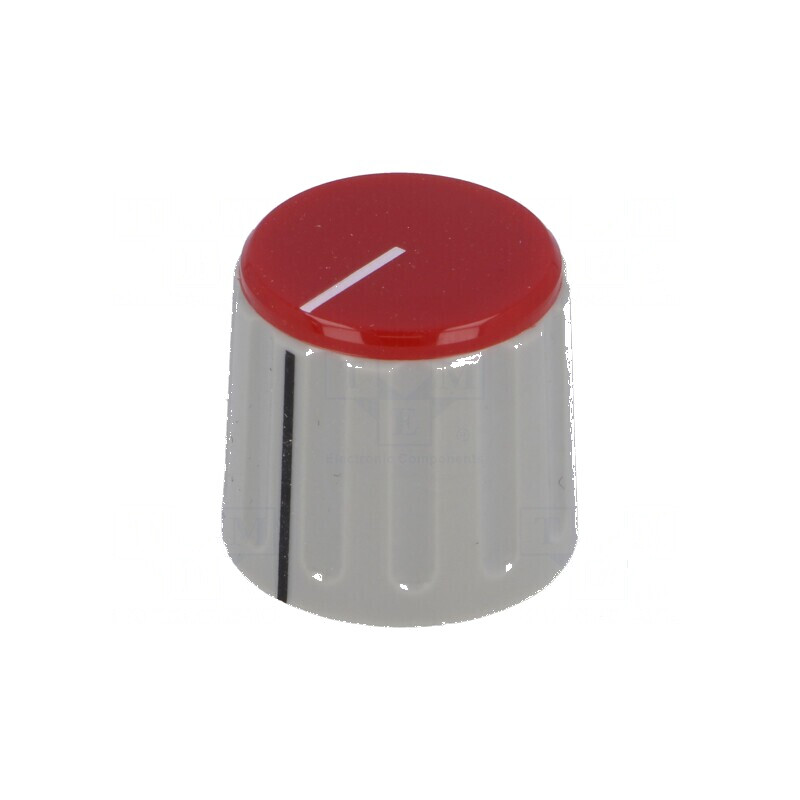 Buton rotativ ABS cu indicator 6mm Ø21,3x18,8mm gri roșu | Electronic-mag.ro | Componente Electronice