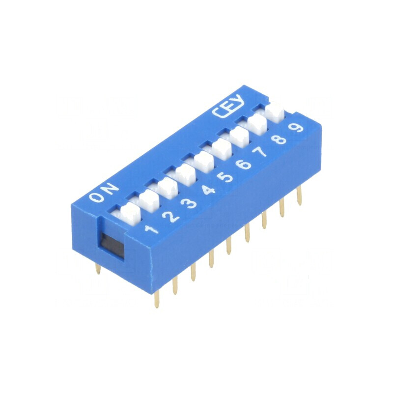 Comutator DIP-SWITCH 9 Secţiuni ON-OFF 0,05A 12VDC | Electronic-mag.ro | Componente Electronice