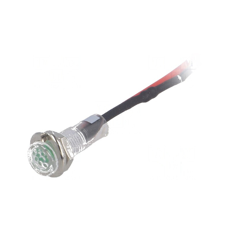 Lampă LED plată verde 24VDC Ø5,2mm IP40 ØLED 3mm | Electronic-mag.ro | Componente Electronice