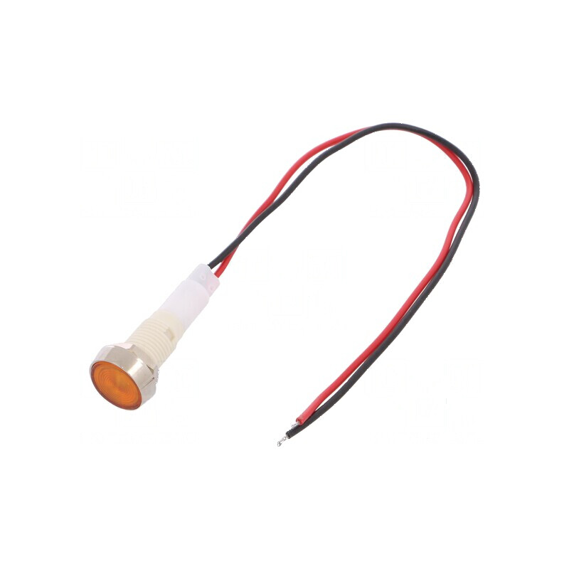 Lampă LED plată galbenă 230VDC 230VAC Ø10mm | Electronic-mag.ro | Componente Electronice