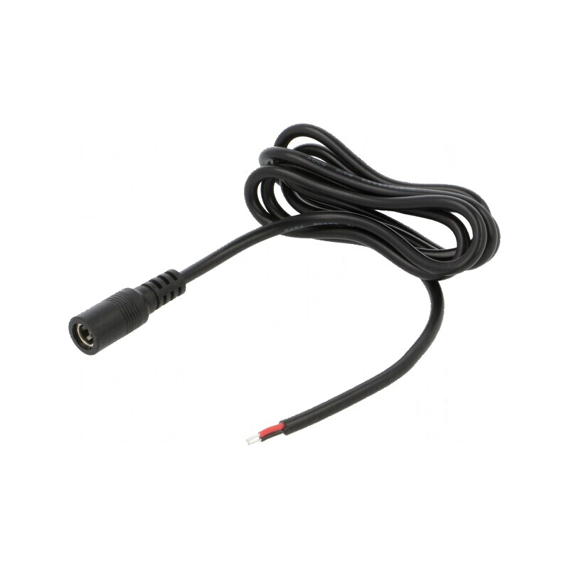 Cablu DC 5,5/2,5 soclu drept negru 1m 2x0,5mm2 | Electronic-mag.ro | Componente Electronice