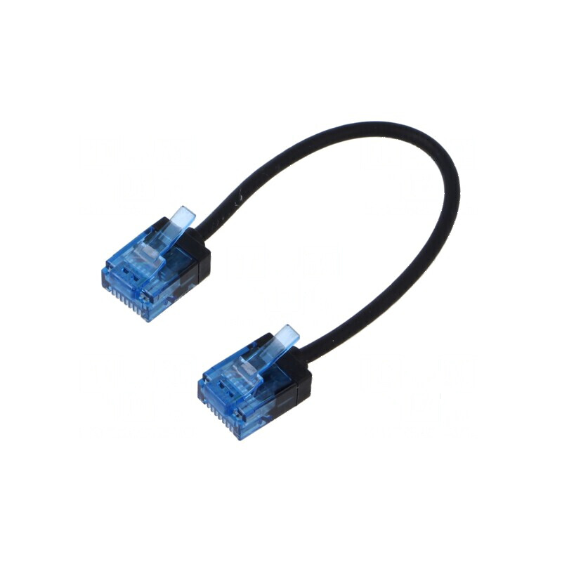 Cablaj Patch Cord U/UTP 6a Cu LSZH Negru 0,15m 32AWG | Electronic-mag.ro | Componente Electronice