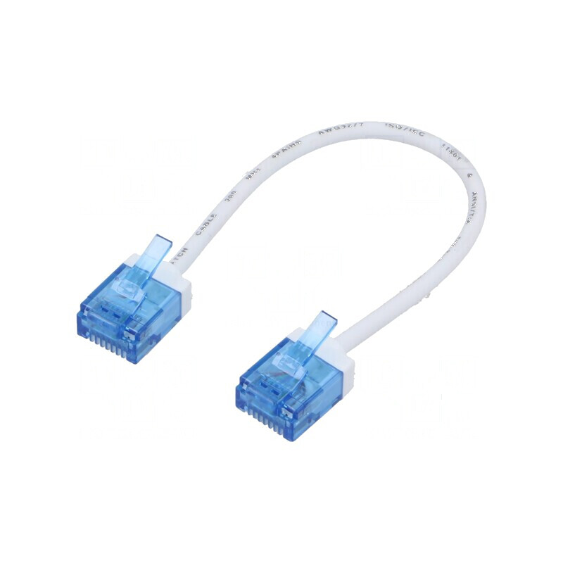 Patch cord U/UTP 6a 0,15m alb LSZH 32AWG | Electronic-mag.ro | Componente Electronice