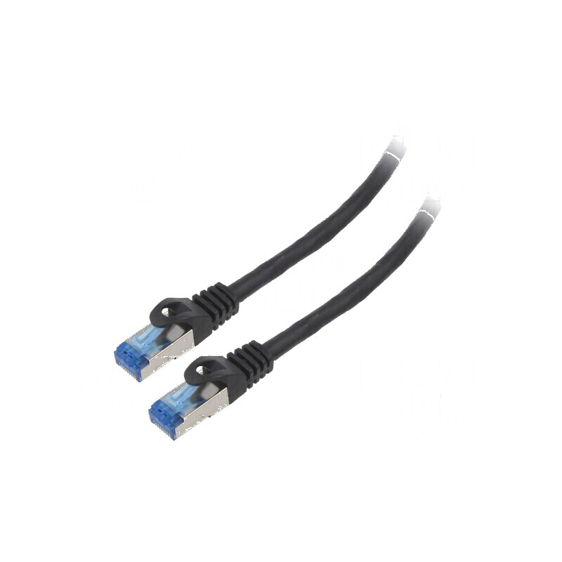 Patch cord S/FTP 6a CCA LSZH negru 0,5m 26AWG | Electronic-mag.ro | Componente Electronice