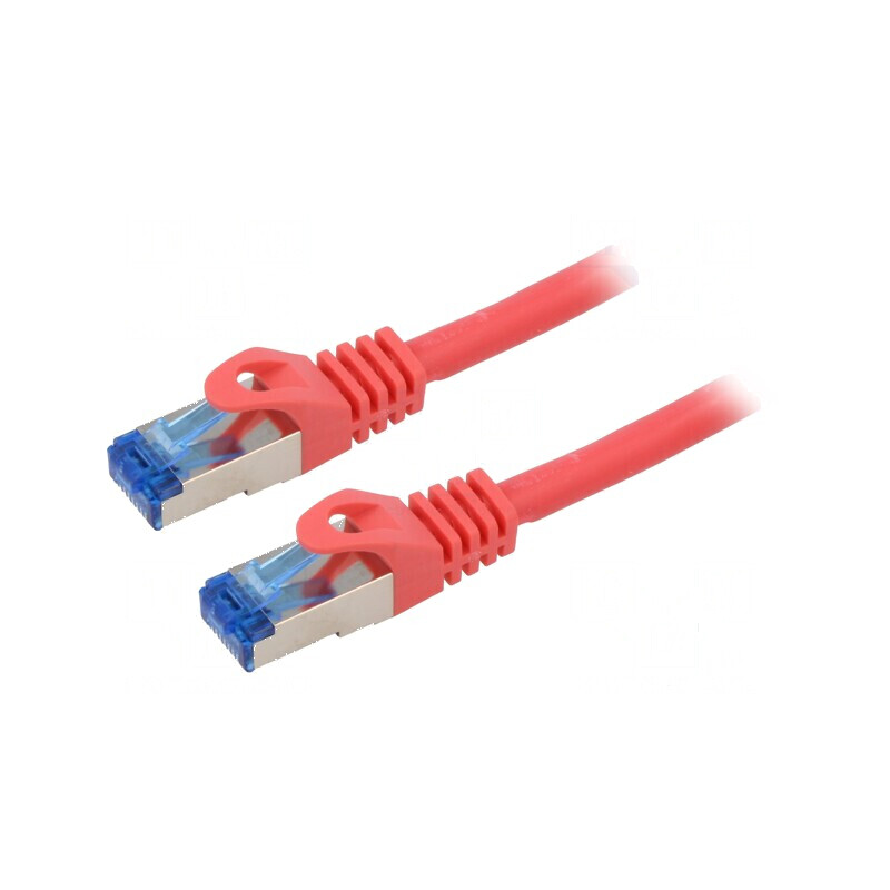 Patch cord S/FTP 6a 0,5m CCA LSZH roşu 26AWG | Electronic-mag.ro | Componente Electronice