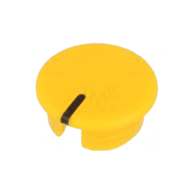 Capac ABS galben fixare apăsare indicator negru rotund | Electronic-mag.ro | Componente Electronice