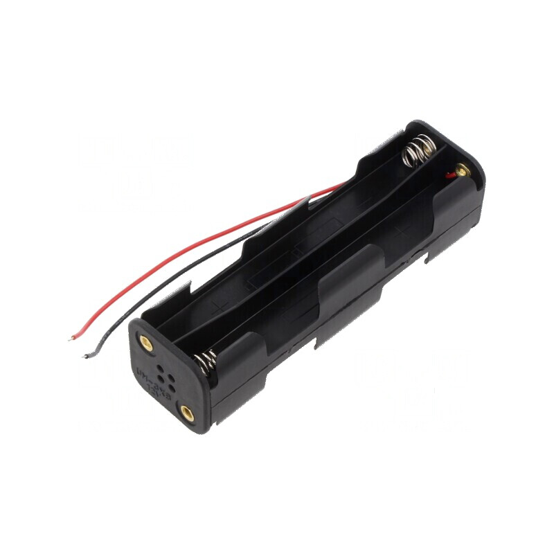 Suport baterii AA R6 pentru 8 cabluri negre | Electronic-mag.ro | Componente Electronice