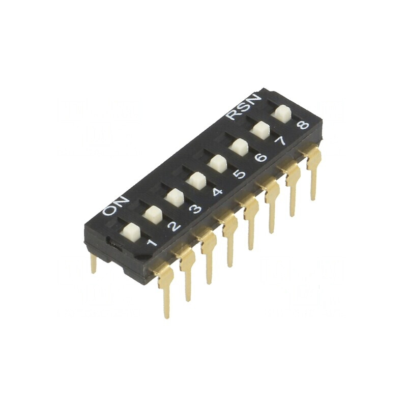 Comutator DIP-SWITCH 8 Secţiuni ON-OFF 0,05A/12VDC | Electronic-mag.ro | Componente Electronice