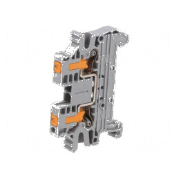 Conector pentru șine de pistă cu 2 borne gri tip clichet | Electronic-mag.ro | Componente Electronice