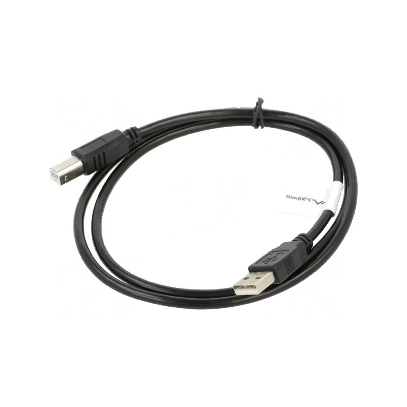 Cablu USB 2.0 A-B aurit 1m negru Fire: Cu | Electronic-mag.ro | Componente Electronice