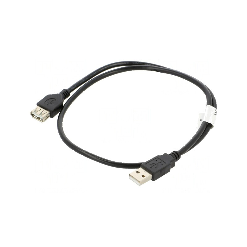 Cablu USB 2.0 A-A 0,7m negru 30AWG aurit | Electronic-mag.ro | Componente Electronice