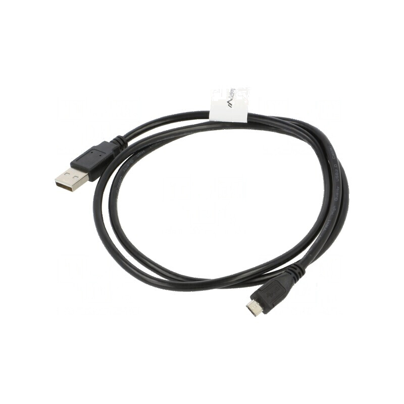Cablu USB 2.0 A la micro B, 1m, negru, mufă aurită | Electronic-mag.ro | Componente Electronice