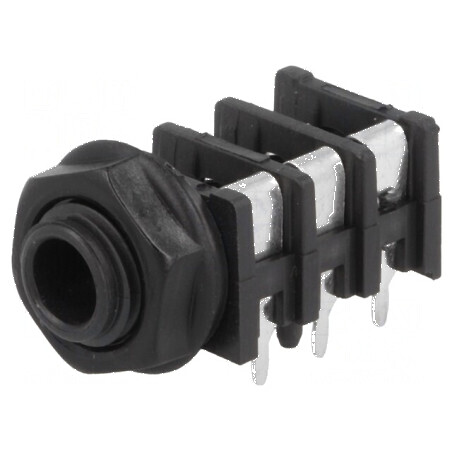 Conector Jack 6,3mm Soclu Mamă Stereo cu Împământare 3 Piste | Electronic-mag.ro | Componente Electronice