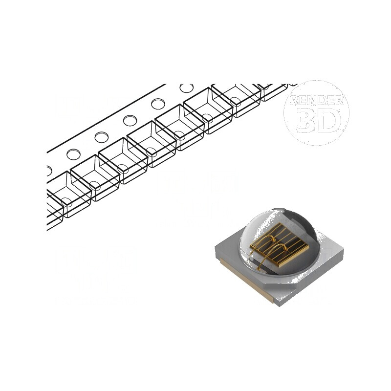 LED SMD roșie 71-89,2lm 3x3x2,21mm 80° 350mA λd: 620-632nm | Electronic-mag.ro | Componente Electronice