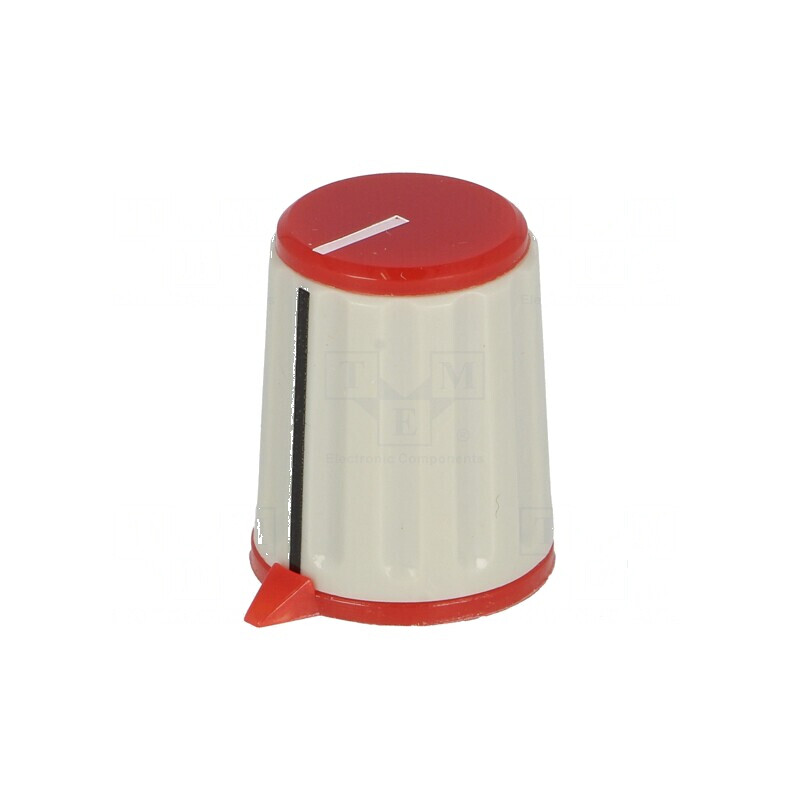 Buton rotativ ABS cu indicator Ø6mm, Ø15,6x19,2mm, gri roșu | Electronic-mag.ro | Componente Electronice