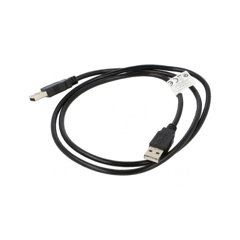 Cablu USB 2.0 A-A 1m nichelat negru | Electronic-mag.ro | Componente Electronice