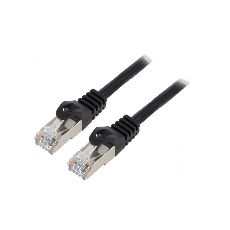 Patch cord F/UTP 6 litat CCA PVC negru 0,5m 26AWG  | Electronic-mag.ro | Componente Electronice