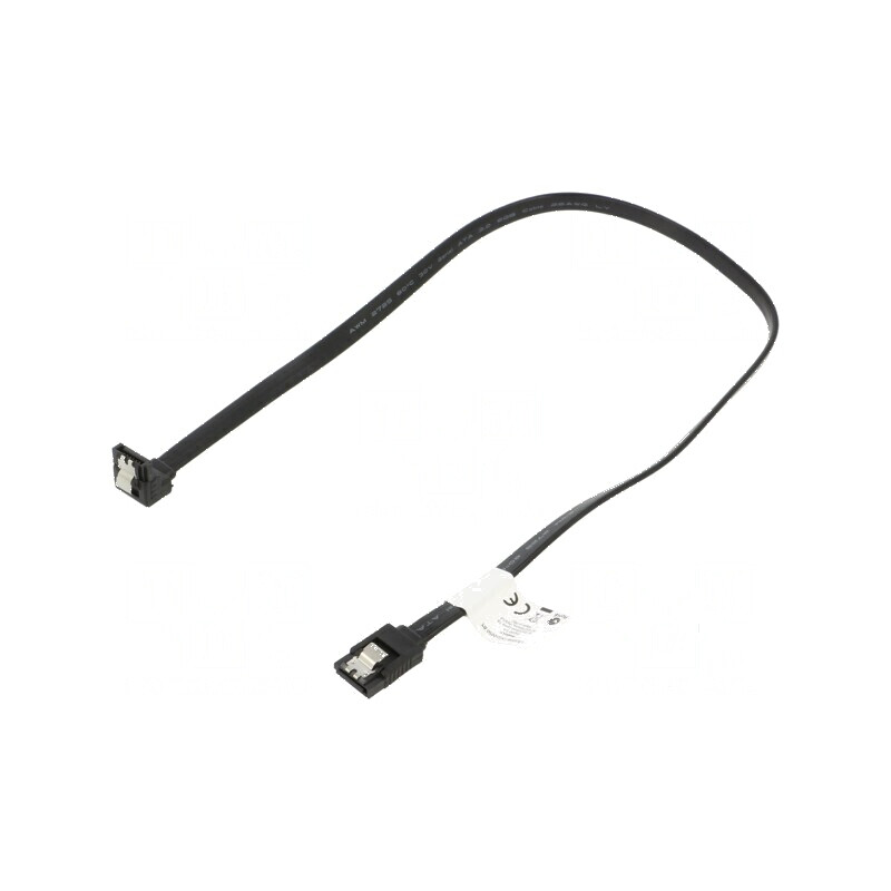 Cablu SATA 0,5m negru cu mufă în unghi | Electronic-mag.ro | Componente Electronice