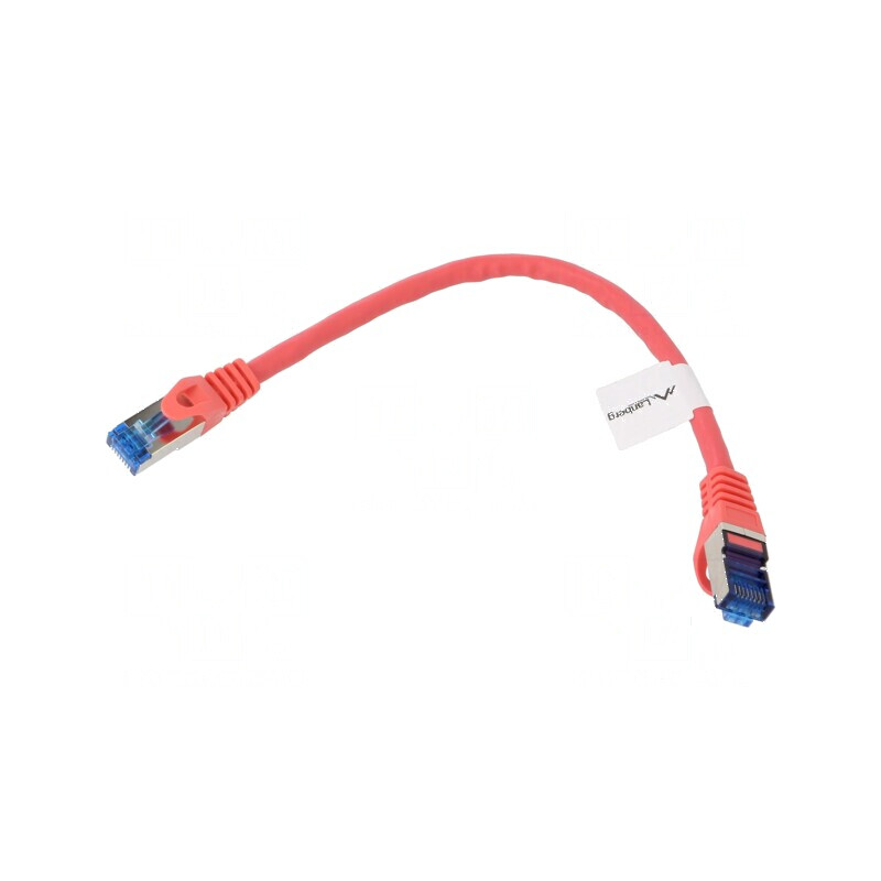 Patch cord S/FTP 6a CCA LSZH roșu 0,25m 26AWG | Electronic-mag.ro | Componente Electronice