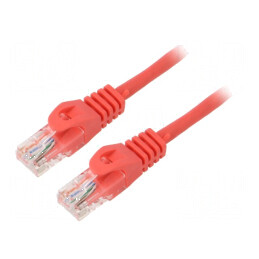 Cablaj Patch Cord U/UTP 5e CCA PVC Roșu 2m 26AWG | Electronic-mag.ro | Componente Electronice