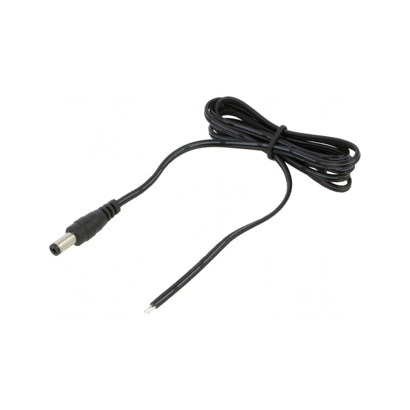 Cablu DC 5,5/2,5 mm 1m cu mufă drept, negru și gri 2x0,5mm2 | Electronic-mag.ro | Componente Electronice