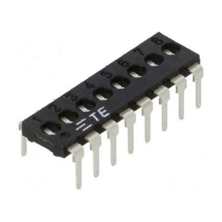 Comutator DIP-SWITCH 8 Secțiuni OFF-ON THT Tub | Electronic-mag.ro | Componente Electronice