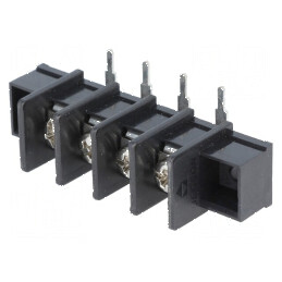 Regletă de conexiuni pentru PCB 90° 4 piste 4mm² 9,5mm | Electronic-mag.ro | Componente Electronice