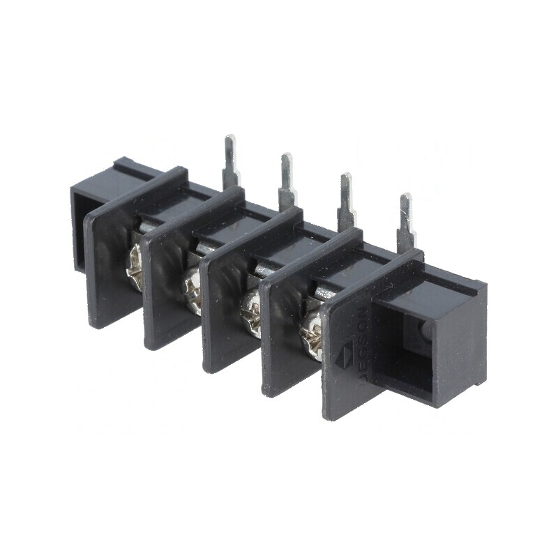 Regletă de conexiuni pentru PCB 90° 4 piste 4mm² 9,5mm | Electronic-mag.ro | Componente Electronice