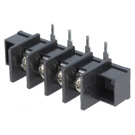 Regletă de conexiuni pentru PCB 90° 4 piste 4mm² 9,5mm | Electronic-mag.ro | Componente Electronice