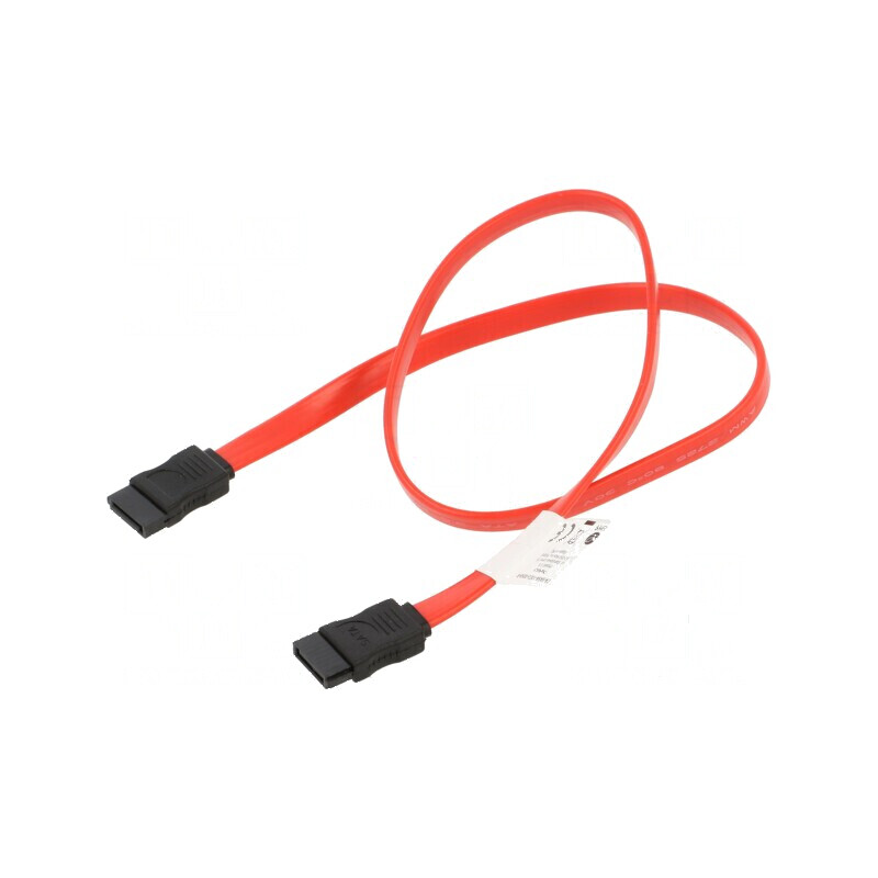 Cablu SATA 0,5m roşu cu mufă din ambele părţi | Electronic-mag.ro | Componente Electronice