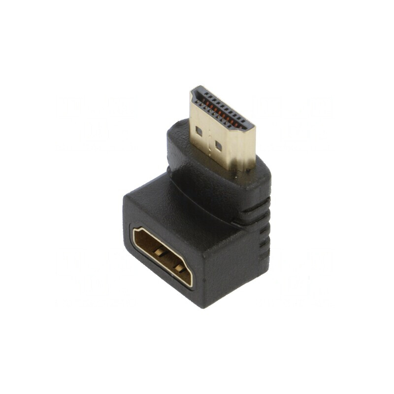 Adaptor HDMI 1.4 cu soclu și mufă 90° neagră | Electronic-mag.ro | Componente Electronice