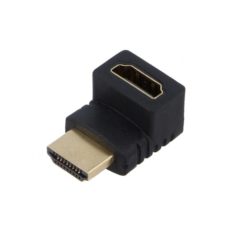 Adaptor HDMI 1.4 cu soclu și mufă 90° neagră | Electronic-mag.ro | Componente Electronice