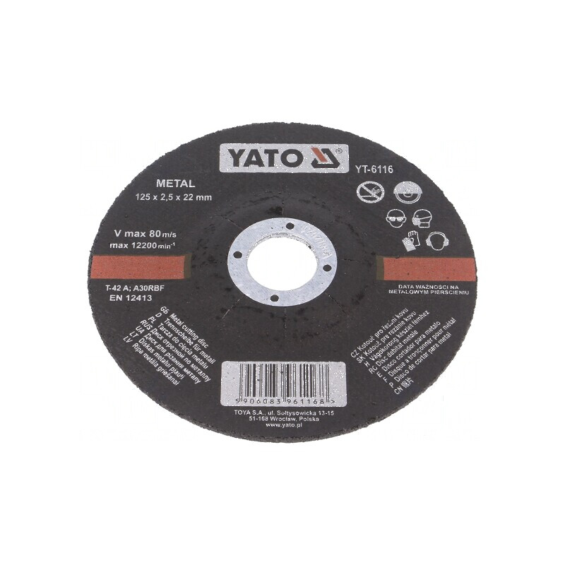 Disc de tăiere 125mm cu orificiu 22mm, grosime 2,5mm convex | Electronic-mag.ro | Componente Electronice