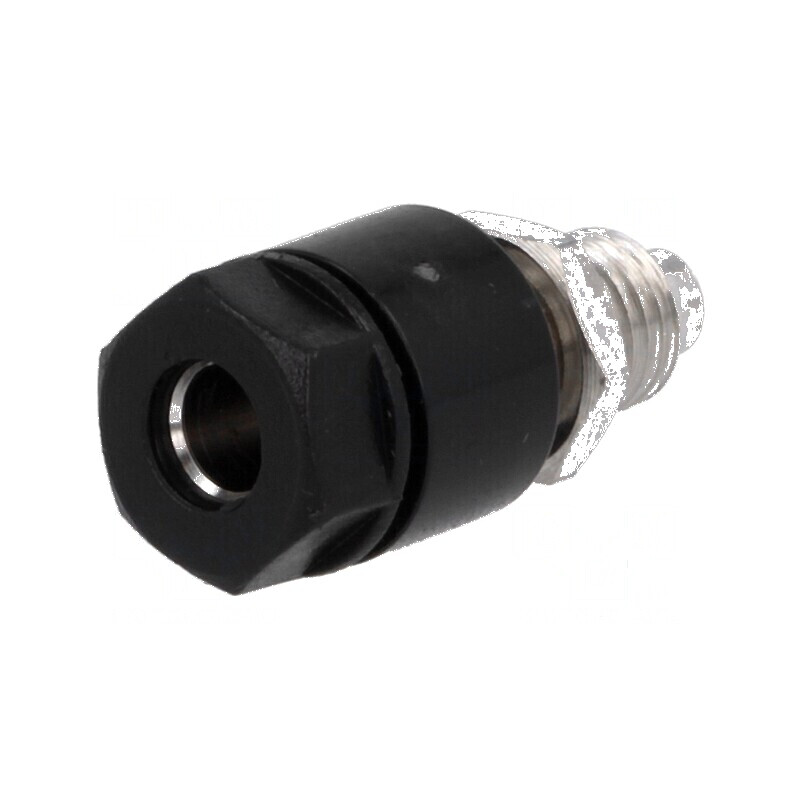 Conector banană 4mm soclu 36A 30VAC 60VDC negru | Electronic-mag.ro | Componente Electronice
