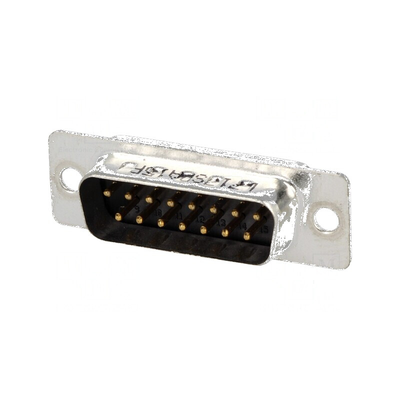 Mufă tată D-Sub 15 pini pe cablu lipire, contacte alamă 5A | Electronic-mag.ro | Componente Electronice