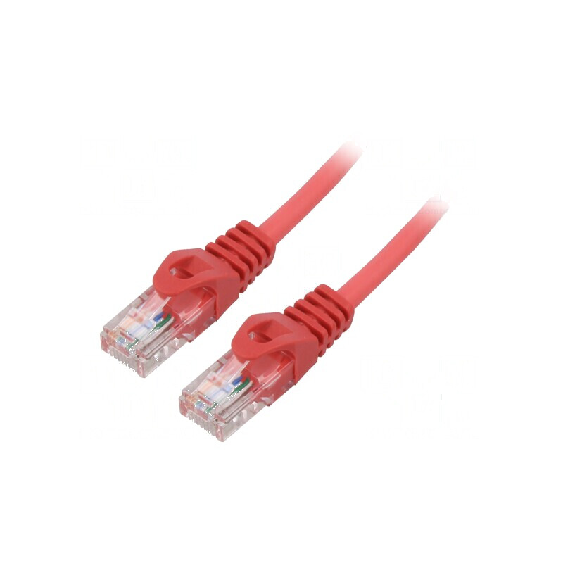 Cablul de rețea U/UTP 5e litat CCA PVC roșu 1,5m 26AWG | Electronic-mag.ro | Componente Electronice
