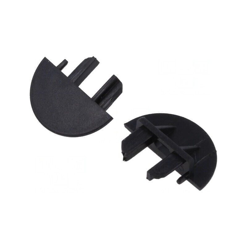 Obturator LED profil negru MICRO-NK cu orificiu | Electronic-mag.ro | Componente Electronice
