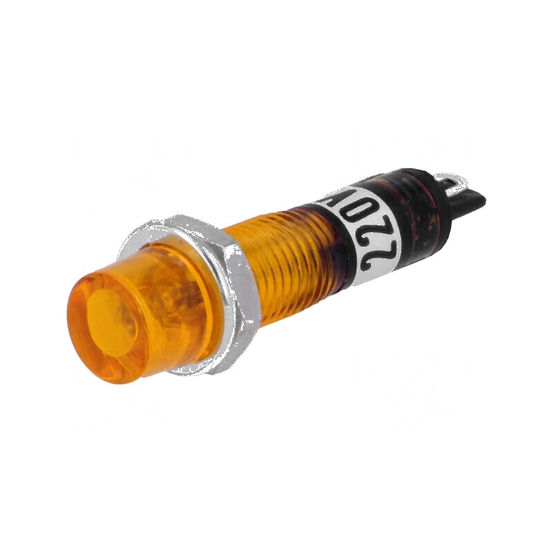 Lampă de control neon concav portocalie 230VAC pentru lipit | Electronic-mag.ro | Componente Electronice
