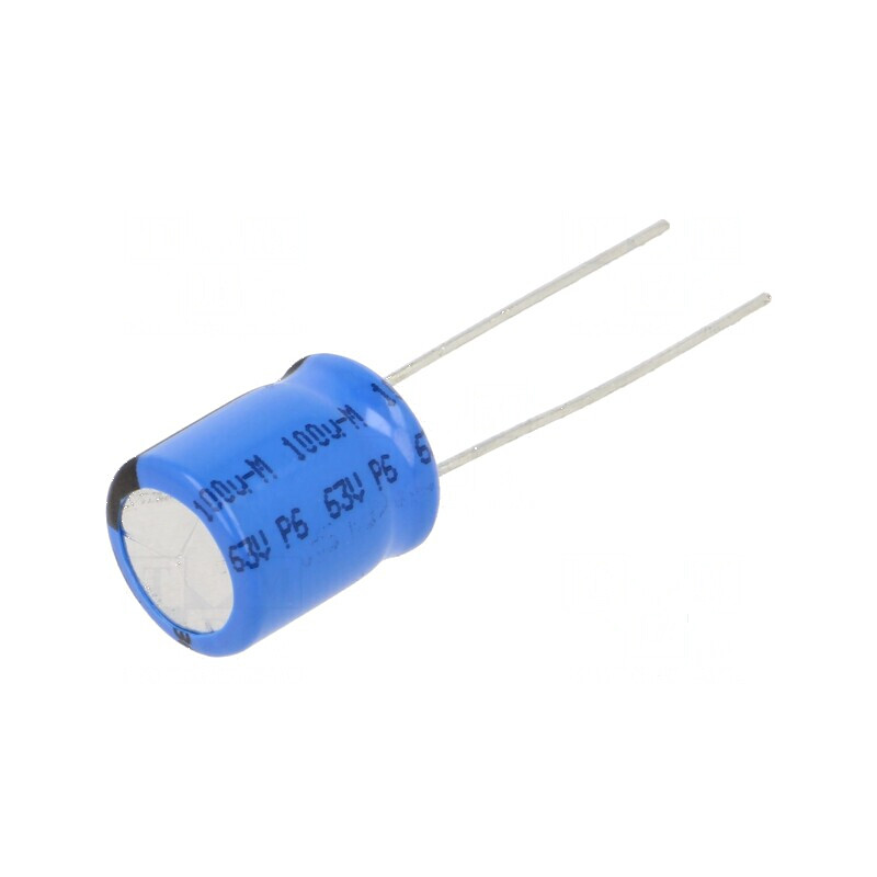 Condensator electrolitic THT 100uF 63VDC Ø10x12mm 5mm Raster | Electronic-mag.ro | Componente Electronice