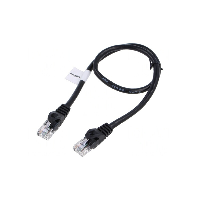 Cabluri patch U/UTP 6 litat CCA PVC negru 0,5m 26AWG | Electronic-mag.ro | Componente Electronice