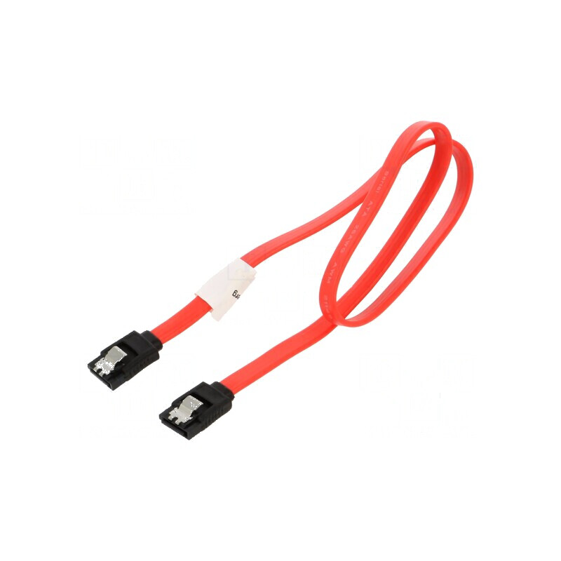 Cablu SATA 0,5m roșu cu mufă pe ambele părți Fire CCS | Electronic-mag.ro | Componente Electronice