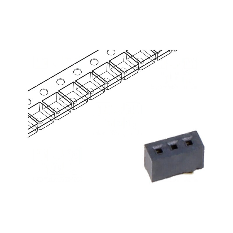 Conector soclu mamă verticale 1mm SMT gold flash cu şiruri pini | Electronic-mag.ro | Componente Electronice