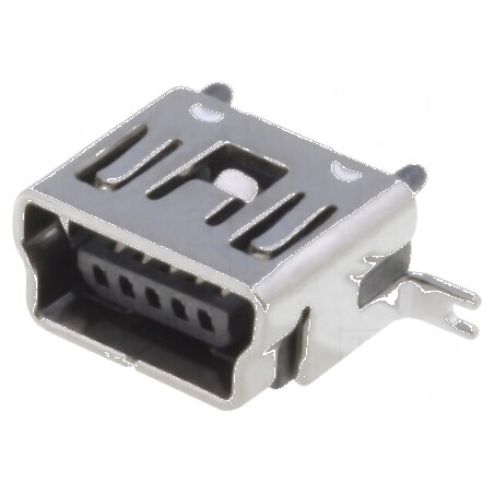 Conector USB B Mini Soclu SMT Vertical USB 2.0 Aurit | Electronic-mag.ro | Componente Electronice