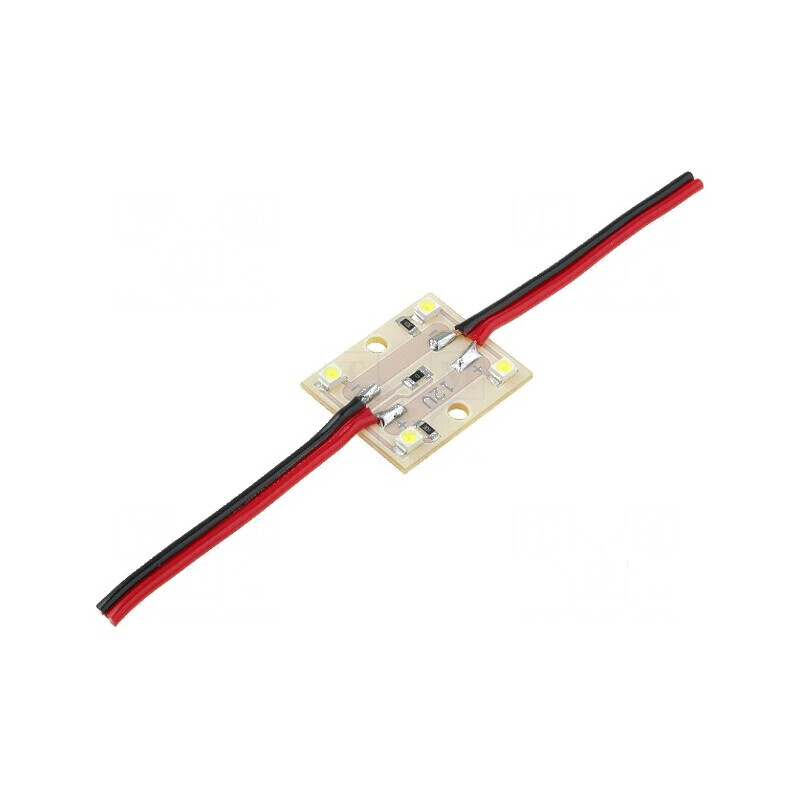 LED albă 0,48W 21lm 120° 4 diode 27x22mm 12VDC | Electronic-mag.ro | Componente Electronice