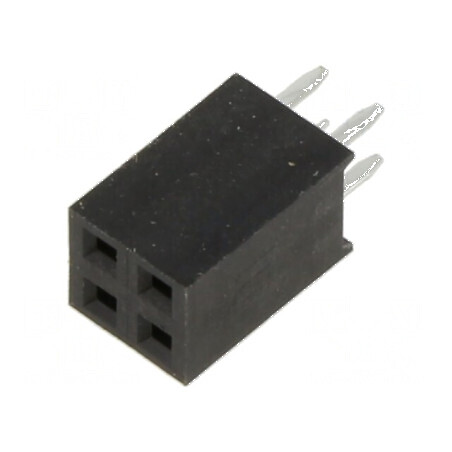 Conector şiruri pini soclu mamă 2,54mm 4 PIN THT pentru PCB | Electronic-mag.ro | Componente Electronice